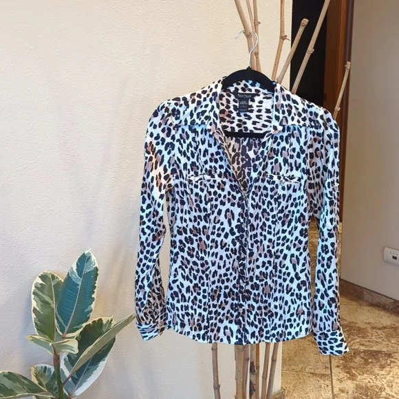 2 Silk WHBM Leopard Blouse - Picture 1 of 8